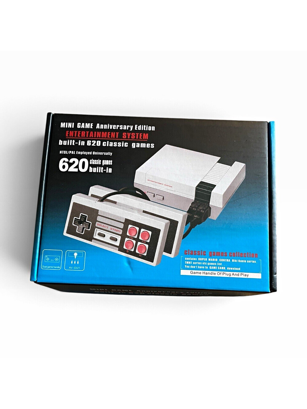 Mini Game Anniversary Edition 620 Home Console, Built-In Games, AV-OUT Gray